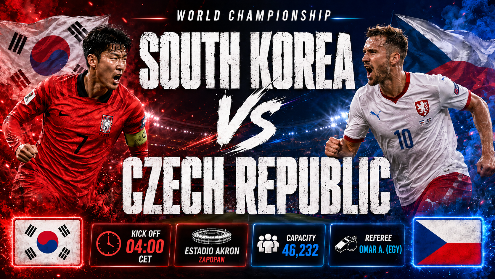 Dél-Korea - Csehország : Taktikai csata a mexikói hőségben dönthet a továbbjutási esélyekről